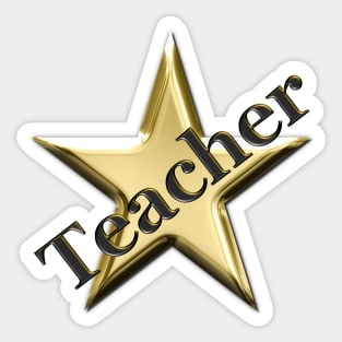 Gold Star Teacher Sticker